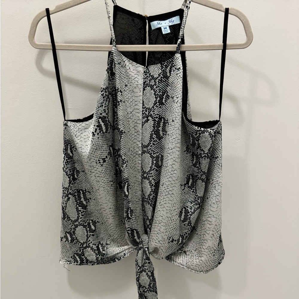 Snake Print Women's Top - Black and White